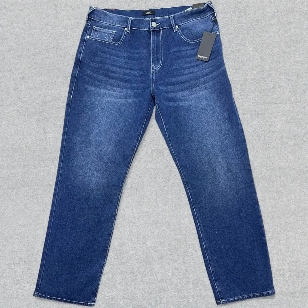 NEW True Religion Jeans Men's 38x32 Blue Denim Bobby Relaxed Baggy Distressed